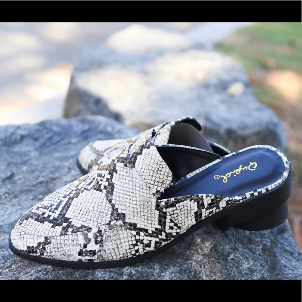 Snake Print Mules